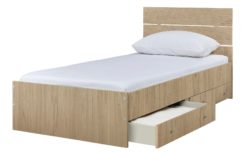 HOME Bedford Single 2 Drawer Bed Frame - Napa Oak.